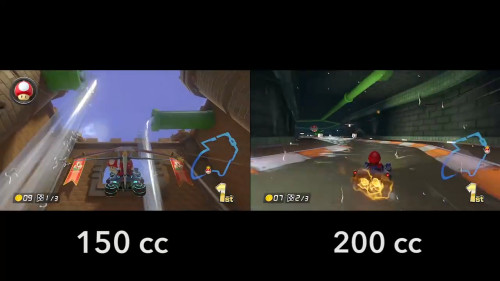 WiiU「マリオカート８」の150ccと200ccの比較の動画の第2弾が、少し前から公開されています
