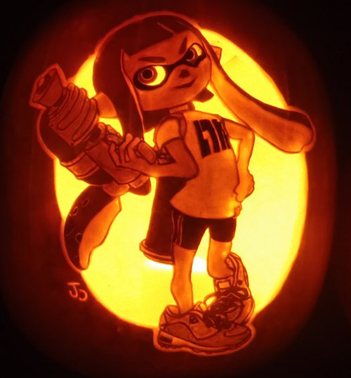 ジャック・オー・ランタンと呼ばれるハロウィーンのかぼちゃは、これまで数々のゲームキャラクターでも作られていましたが、今年は、「スプラトゥーン」