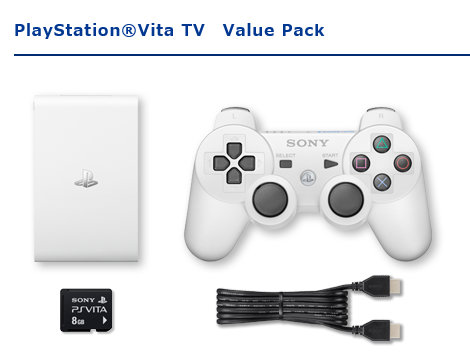 PSVITA TVにはコントローラーなどが付いたパッケージ「PlayStation Vita TV Value Pack」