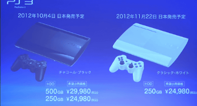 新型PS3、「CECH-4000A」、「CECH-4000B」、「CECH-4000C」が発表される、薄型、軽量化