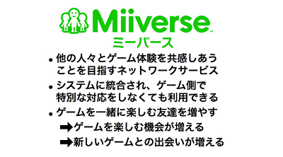 「Miiverse」は、Wii U発売までに、ニンテンドーダイレクトで詳しく紹介される