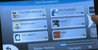 Wii Uの容量表記は、「ブロック」ではなく普通の表記になっている