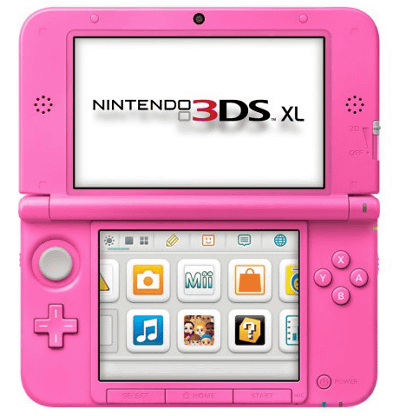 3DS XLの新色で、既に日本で発売されている「ピンク×ホワイト」の色よりも濃いピンク色になっています
