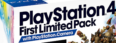 PS4の初回販売分は、本体のみの「PlayStation4 First Limited Pack」と、本体とPSカメラがセットになった「PlayStation4 First Limited Pack with PlayStation Camera」