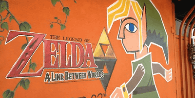 「ゼルダの伝説 神々のトライフォース２」、海外のゲームショップが独自の壁画広告を作成
