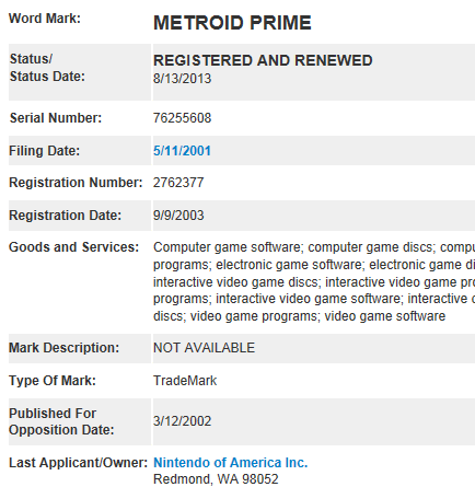 「Metroid Prime」の商標をアメリカの任天堂が更新し、「メトロイドプライム」の新作に期待がもたれているようです