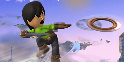 「スマブラ 3DS WiiU」、Miiの剣術タイプの飛び道具は、光手裏剣、チャクラム、トルネードショット