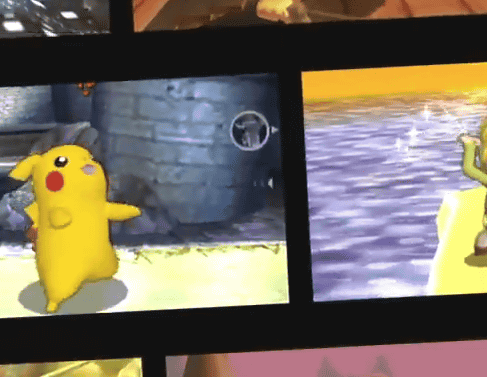 スマブラ 3DSのゲーム内容の紹介映像の56秒目あたりには、上のような、吹っ飛ばされて○で囲まれたキャラクターが映っており