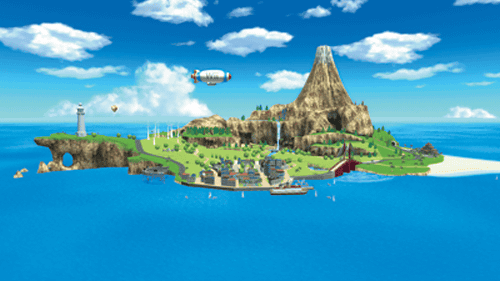 スマブラWiiUに登場する「ウーフーアイランド」とは、「Wii Sports Resort」に登場する島のことで、この島は「Wii Fit」に登場していた「ウィフィ島」がベースになっていて