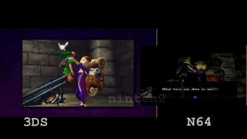 「ゼルダの伝説 ムジュラの仮面 3D」も、実機でプレイするときには、ニンテンドー64版よりも大きくグラフィックが向上していることが分かるかもしれません