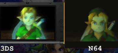 「ゼルダの伝説 ムジュラの仮面」、3DS版と64版の比較の動画