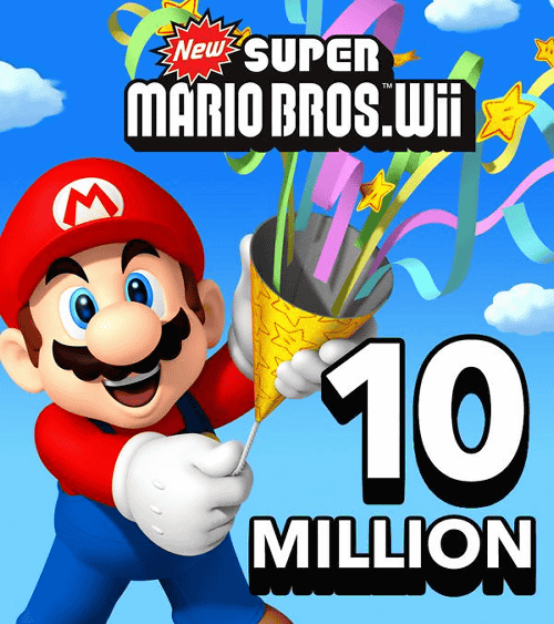 アメリカ任天堂が、「New スーパーマリオブラザーズ Wii」の累計販売本数が1000万本を突破したことを発表しました