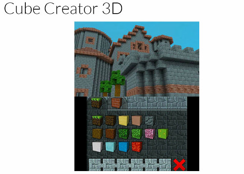サンドボックス系のゲームの3DS用としては、「Cube Creator 3D」というものなども海外で発売予定になっています
