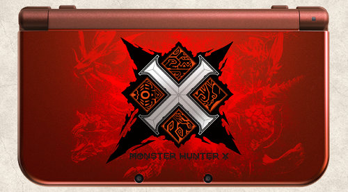 3DSソフト「モンスターハンタークロス」と、特製デザインのNewニンテンドー3DS LL 本体のセットである「モンスターハンタークロス スペシャルパック」は、ソフトと同時に発売予定です