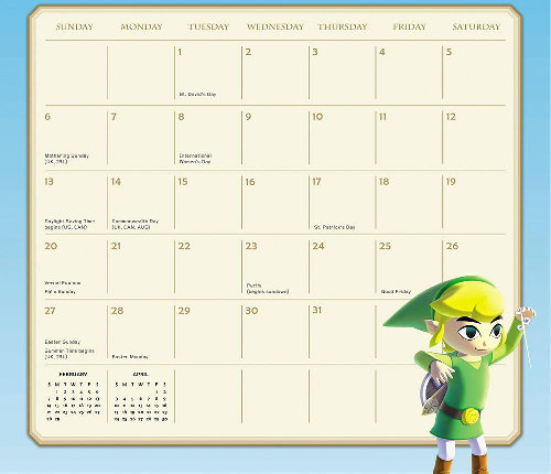 下に日付が書かれている1か月ごとのカレンダー