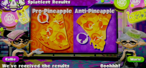 スプラトゥーン、ピザのパイナップル「あり vs なし」フェスの結果が発表