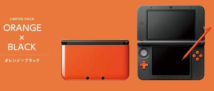 ヨーロッパの任天堂によれば、欧州向けの新商品として、2016年11月11日に、「オレンジ×ブラック」、「パールホワイト」、「ピンク×ホワイト」の3色のNew 3DS LL