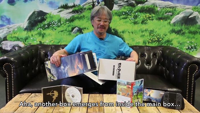 ヨーロッパの任天堂が公開しているこの動画は、任天堂の青沼英二氏が、欧州版の限定パッケージを開封して中身を紹介