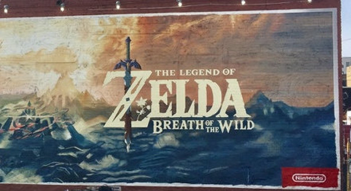 WiiU、SW「ゼルダの伝説 ブレス オブ ザ ワイルド」の看板が、海外に設置されています