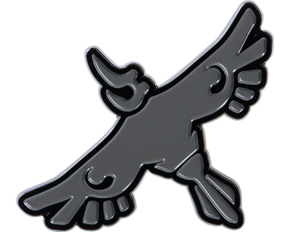翼を広げた鳥のような「風の神獣ヴァ・メドー」という、4つの神獣がピンバッジになっています。