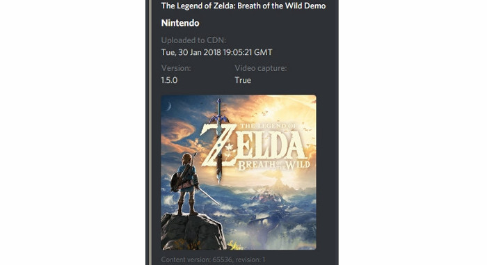 ヨーロッパの任天堂のサーバーに、一時的に「The Legend of Zelda: Breath of the Wild Demo」というデータの存在が確認出来た