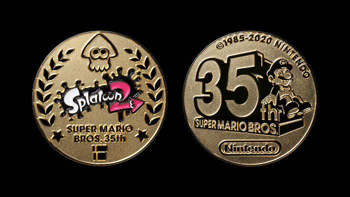 　賞品は、「スプラトゥーン2」と「スーパーマリオブラザーズ35周年」のコラボデザインのメダル