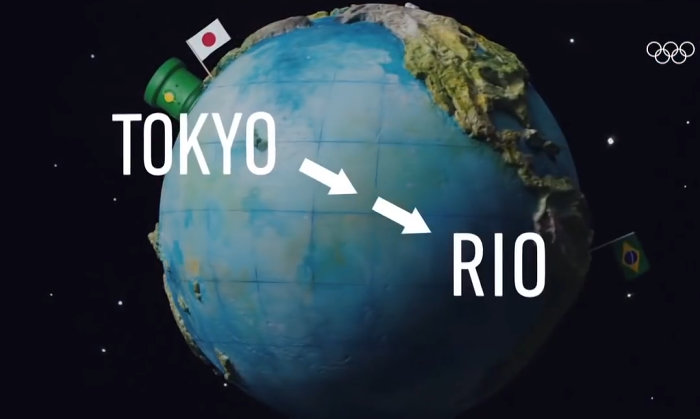 マリオも「ボール」も、まだリオ側にあり、これを東京に戻すような演出があって、初めて東京2020オリンピック開会へと繋がる形