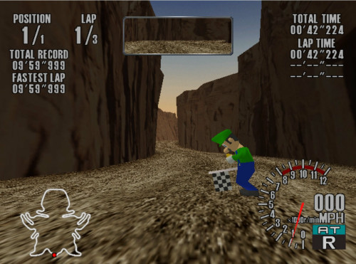 「セガGT」のルイージは、レース開始時のフラッグを振るキャラクターとして登場