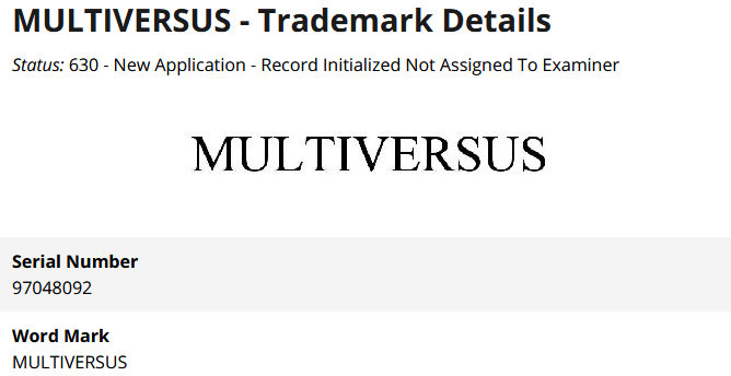 スマブラっぽいゲームのタイトルは、ワーナーが「MULTIVERSUS」という単語を商標として出願していることもあり、「WARNER MULTIVERSUS」