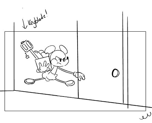 「ミッキーマウスのワンダフル・スプリング」というディズニーアニメに、「キングダムハーツ」のキーブレードが登場しているというものです
