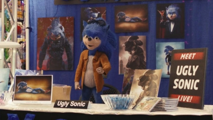 ソニック映画は、初公開時、ソニックのCGデザインが気持ち悪いとして大炎上しましたが、その気持ち悪い方の修正前のソニックが「Ugly Sonic」（Ugly＝キモイ、ぶさいく）として、今回のチップとデール映画