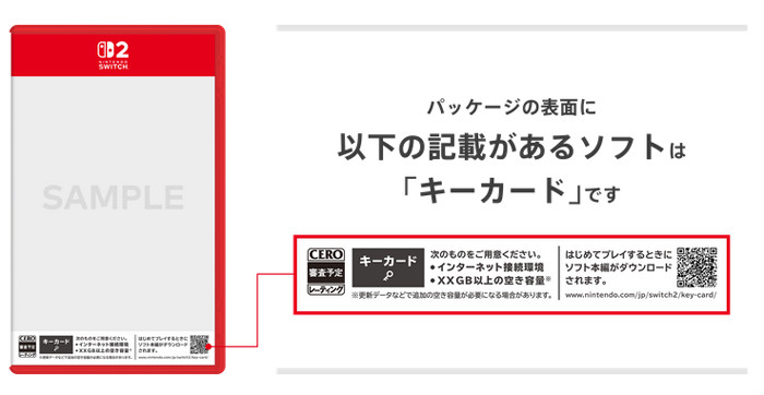 スイッチ2でキーカードのソフトが多い理由については、これは以前から言われているところではありますが、スイッチ2のゲームカートリッジは製造コストが高いので、そのコストを削減するために最低限の価格で製造できるキーカードのゲームカートリッジを使う