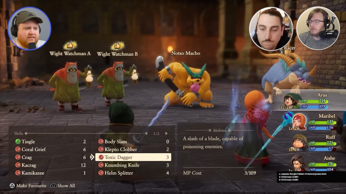 これまでのドラクエ7は、普通にテキストで読ませるためのセリフだったものの、今回はボイスが入ったことで書き言葉では喋りが不自然になるような部分は「口語」のセリフに変更