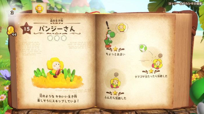 評価されている点については、今作は「ヨッシー」シリーズの最新作として、基本的にはこれまでのシリーズ通りの横スクロールのアクションゲームではあるものの、新たに謎解きの要素や図鑑を埋めるといった収集の要素