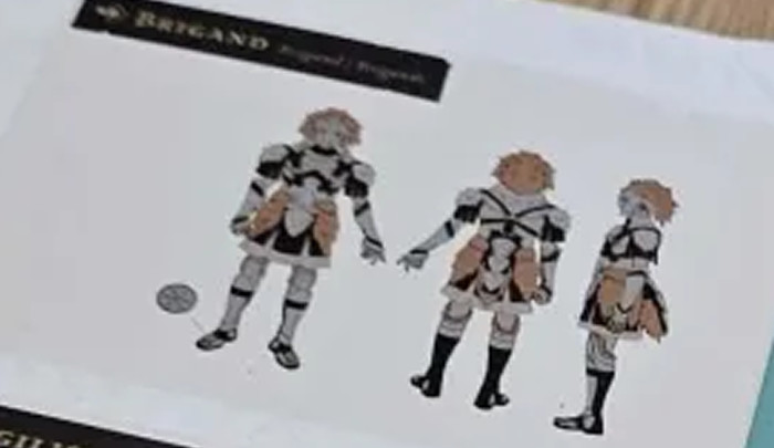 画像の端に今作の英語タイトルである「Fire Emblem Fortune's Weave」という表記があり、今作に登場するキャラのイラストが3面図で掲載されているので、「ファイアーエムブレム 万紫千紅」のアートブックの画像
