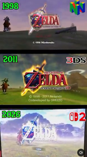 「ゼルダの伝説 時のオカリナ」のスイッチ2版のオープニング映像があまり変わらない理由は、公式にコメントされているわけではないものの、前掲のポストのコメントにあるように、ニンテンドウ64版の時点で高い完成度に
