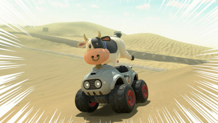 マリオカート ワールド、ウシの共食い。ハンバーガーの原料はトップシークレット
